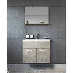 Auco Meuble de salle de bain de Montreal 02 60 cm lavabo Beton - Armoire de rangement Meuble lavabo evier Meubles