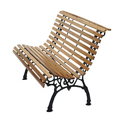 Acheter Mendler Banc de jardin HWC-F97, banc du parc, banquette en bois, fonte, 3 places, 160cm, 26kg ~ marron clair