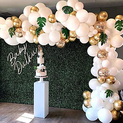 Euro Mega Arche de Ballon Blanc et Or 100Pcs Guirlande de Ballons Anniversaire pour Baby Shower Fête Mariage Noël Nouvel An Fête de Filles