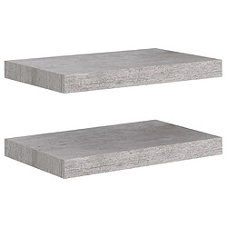 vidaXL Étagères murales flottantes 2 pcs gris béton 40x23x3,8 cm MDF