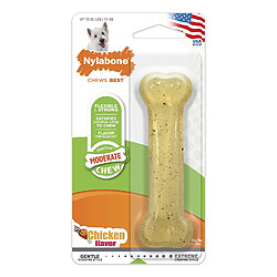 nylabone Mchouillage Moyen, Forme D'os, Arôme Poulet, pour Les Petits Chiens (Jusqu'à 11 Kg), Mchouilleurs Modérés/Paisibles pour Chien Original Taille S 