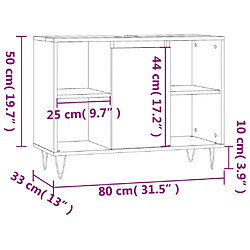 vidaXL Armoire salle de bain chêne fumé 80x33x60cm bois d'ingénierie pas cher