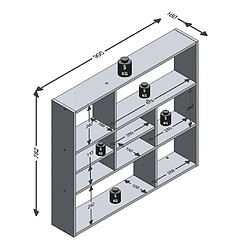 Acheter Mes Etagère murale 9 niches 90x16x78,2 cm chêne et blanc