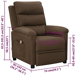 vidaXL Fauteuil de massage Marron Tissu pas cher