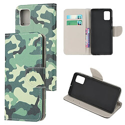 Etui en PU impression de motif texture croisée avec support motif de camouflage pour votre Samsung Galaxy A02s