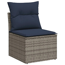 Acheter Maison Chic Salon de jardin avec coussins 13 pcs, Ensemble Tables et chaises de jardin, gris résine tressée -GKD308587