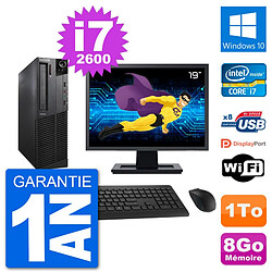 PC Lenovo M92p SFF Ecran 19" Intel i7-2600 RAM 8Go Disque 1To Windows 10 Wifi · Occasion 