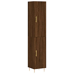 vidaXL Buffet haut Chêne marron 34,5x34x180 cm Bois d'ingénierie