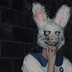 Universal Jeu de rôle masque épineux masque diabolique lapin sanglant pour Halloween - masque Hall.(blanche)