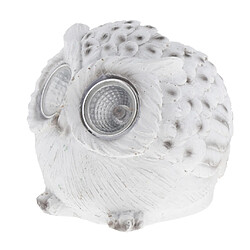 Résine Animal Statue Jardin Jardin Solaire Actif Solaire Hibou Blanc