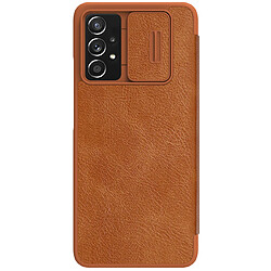 etui en cuir nillkin qin pour samsung galaxy a73 marron 