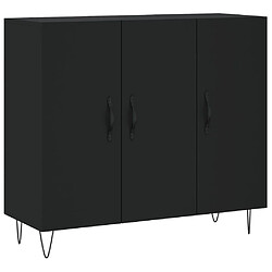 vidaXL Buffet noir 90x34x80 cm bois d'ingénierie