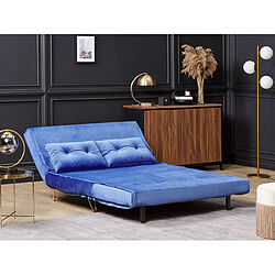 Beliani Banquette convertible 2 places en velours bleu marine VESTFOLD pas cher