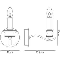 Avis Luminaire Center Applique murale Nydia avec interrupteur 1 Ampoule doré/cristal