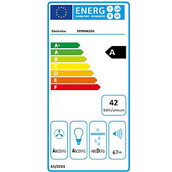 Hotte décorative murale 95cm 47db 603m³/h inox - eff90462ox - ELECTROLUX