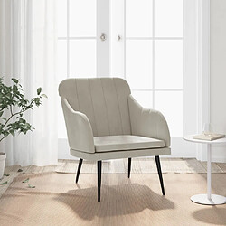 vidaXL Fauteuil Gris clair 63x76x80 cm Velours