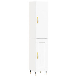 Maison Chic Buffet,Meuble de Rangement,commode pour salon,Cuisine Blanc 34,5x34x180 cm Bois d'ingénierie -MN91324