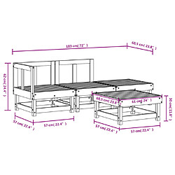 vidaXL Salon de jardin 4 pcs bois de pin imprégné pas cher