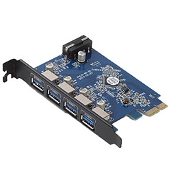 Wewoo Noir pour le Bureau PVU3-4P 4 Ports USB3.0 PCI Express Carte