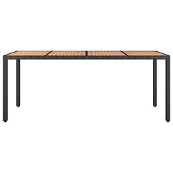 Avis Maison Chic Table de jardin | Table d'extérieur plateau en bois Noir Résine tressée bois massif -GKD77071