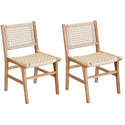 Aubry Gaspard Chaise en teck naturel BAIA (Lot de 2).