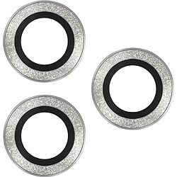 So Seven Protège-caméra pour Apple iPhone 15 Pro / 15 Pro Max Rings Antichoc Argent 