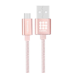 Wewoo Câble or rose pour Samsung, Huawei, Xiaomi, LG, HTC et autres Smartphones 1m Style Métallisé Tête 3A Haute Courant Micro USB vers USB de Charge de Données de Synchronisation, 