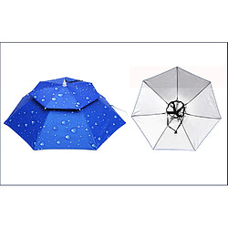 Universal Parapluie, chapeau, parapluie, parasol, protecteur, parapluie pour adultes, chapeau, parapluie de pêche, parapluie pliant, parasol vide.(Bleu) 