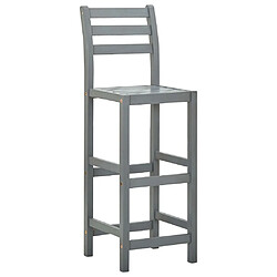 vidaXL Tabourets de bar lot de 4 gris bois d'acacia massif