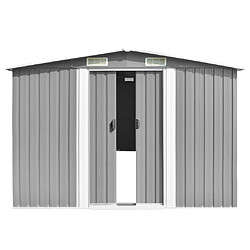 vidaXL Abri de jardin 257x298x178 cm Métal Gris