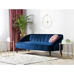 Beliani Canapé 3 places en velours bleu cobalt ALSVAG