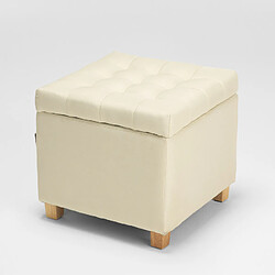 Avis Ahd Amazing Home Design Pouf de rangement avec coussins recouvert de tissu Coffree matelassé, Couleur: Blanc