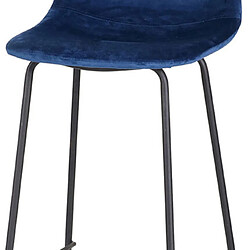 Avis Mes Lot de 4 tabourets de bar 47x43x105 cm en velours bleu foncé