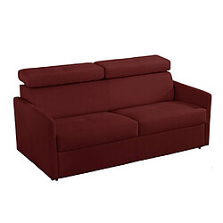 Inside 75 Canapé lit MONTMARTRE en microfibre bordeaux couchage 120cm convertible express MATELAS 18CM sommier lattes RENATONISI