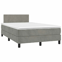 Avis Maison Chic Lit adulte- Lit + matelas,Sommier à lattes de lit et matelas Gris clair 120x200cm Velours -GKD59564