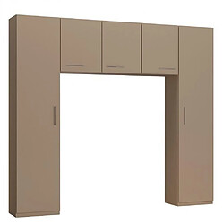 Inside 75 Ensemble de rangement pont 3 portes taupe mat largeur 250 cm