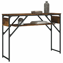 Avis Maison Chic Table console | Meuble d'entrée | Table d'appoint avec étagère chêne fumé 105x30x75 cm -GKD30762