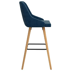 Avis vidaXL Tabourets de bar lot de 2 bleu velours