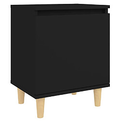 Maison Chic Table de chevet - Table de Nuit avec pieds en bois massif Noir 40x30x50 cm