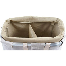 Avis Decoshop26 Panier / corbeille à linge en tissu beige 89l avec poignées 54x52x32cm DEC04133