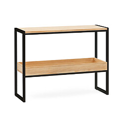 Ds Meubles Console Icub double plateau 32x100 NG-NA Console Icub double plateau scandinave 32x100x75 Noir - Pin Naturel