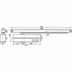 Vachette Ferme porte type DC 135 force 3 fixe bras à glissière noir