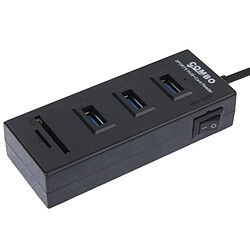 Acheter Wewoo Hub USB 2.0 noir Lecteur de carte USB 2.0 TF / SD 2 en 1 et 3 ports, Longueur de câble: 80cm