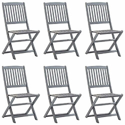 Avis Maison Chic Lot de 6 Chaises pliables d'extérieur avec coussins | chaises de jardin | Fauteuil Relax Bois d'acacia -GKD46604