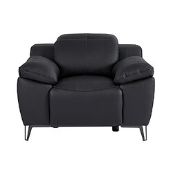 Avis Vente-Unique Fauteuil relax électrique en cuir noir ROVETO