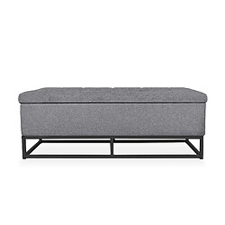 Banquette coffre Angele Tissu gris foncé pieds noir