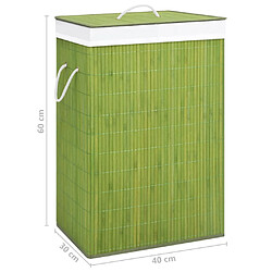 vidaXL Panier à linge avec 2 sections bambou vert 72 L pas cher