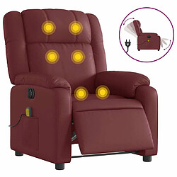 Maison Chic Fauteuil Relax pour salon, Fauteuil de massage inclinable électrique rouge bordeaux -GKD93048