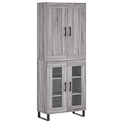 vidaXL Buffet haut Sonoma gris 69,5x34x180 cm Bois d'ingénierie