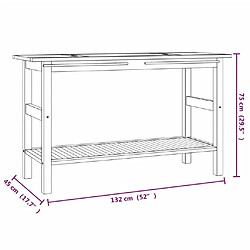 vidaXL Armoire de salle de bain et lavabos en marbre noir Teck massif pas cher